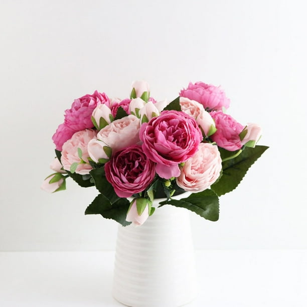 Silk Peony Artificial Fake Flower Bunch Bouquet Wedding Party Home Garden Decor Silk Peony Artificial Fake Flower Bunch Bouquet Wedding Party Home Garden Decor